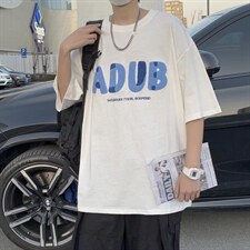 L潮牌设计师自制联名款ADUB字母百搭宽松圆领短袖t恤T834-P21，男装T恤，星座512-2