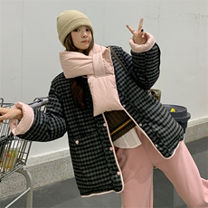 韩系减龄两面穿短款棉服外套女2025冬季新款显瘦保暖加厚棉衣棉袄，女装棉衣/棉服，2C260