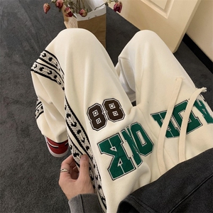 冬季双面摇粒绒刺绣织带束脚休闲裤M~5XL XZ604-KP86-P65控78图片