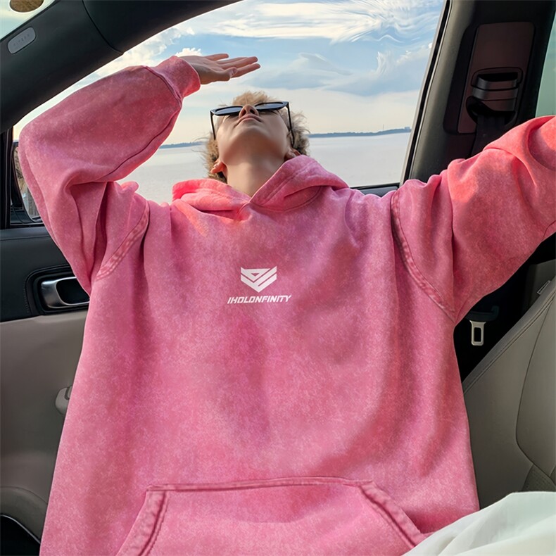 XZ301B-JB2002-P68秋装新款重磅水洗复古松连帽卫衣，男装卫衣，星座301B