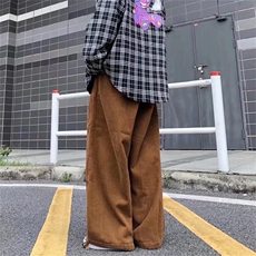 男秋季新款港风休闲裤灯芯绒阔腿裤子K016P30，男装休闲裤，星座1116-2