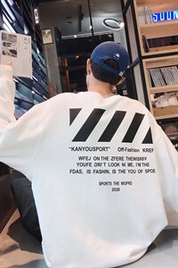WY26 (斑马线）OVERSIZE圆领卫衣 港风模特图 P45 控68图片