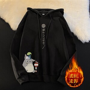 WY2152-P35 加绒款-P40 纯棉连帽卫衣男大码运动帽衫宽松薄外套男图片