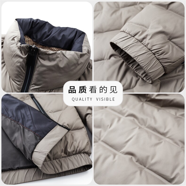 秋冬季男士白鸭绒羽绒服加绒保暖商务品质立领外套休闲简约男装,男装羽绒服,钱塘6003（原4033）