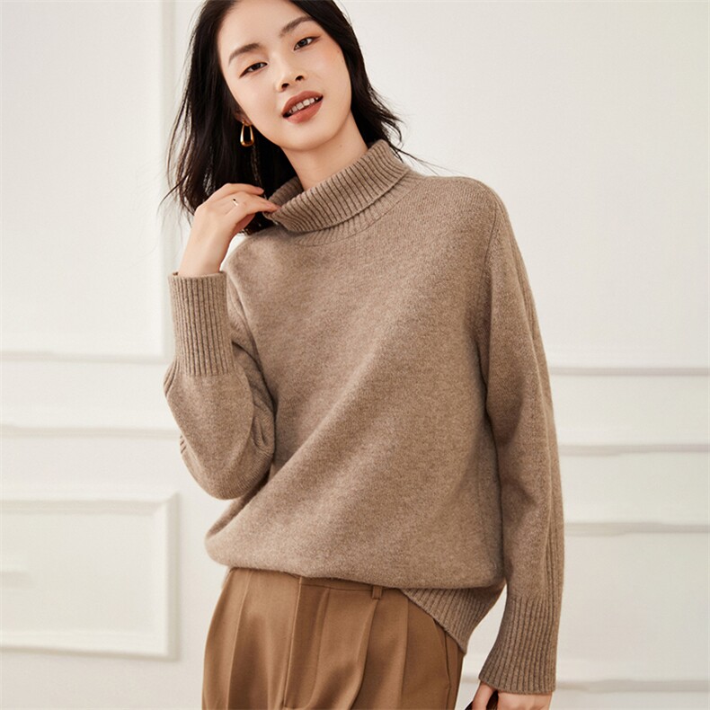 半高领打底衫女2024新款内搭显瘦35%山羊绒衫,女装羊绒衫,杭跃羊绒