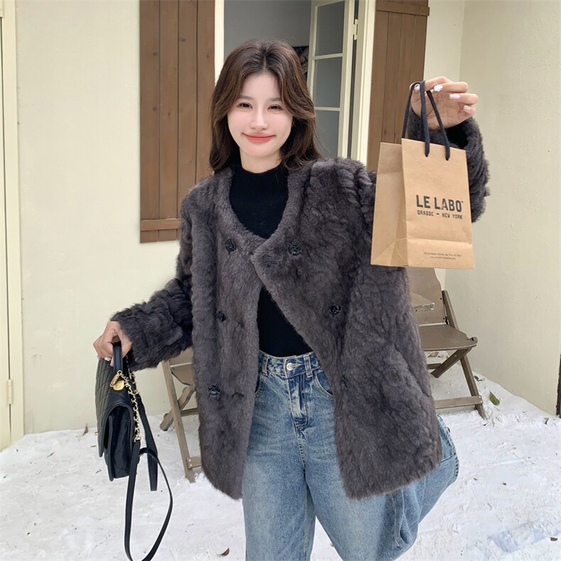现货：冬装新款毛毛绒仿皮毛一体外套2C135-8950P205K318,女装皮草,2C135