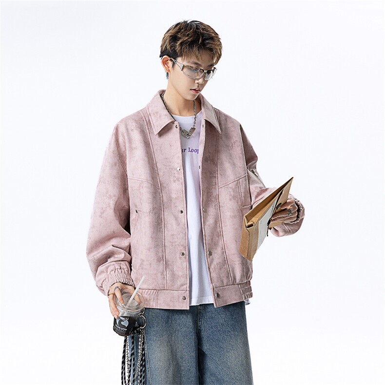 秋季新款翻领大码夹克翻领宽松痞帅潮流外套A436-2532-P75,男装夹克,电商A436