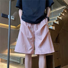 抖音品质夏季新款潮流双褶冰丝宽松五分裤B315-K24139-特p23控48，男装牛仔裤，电商B315