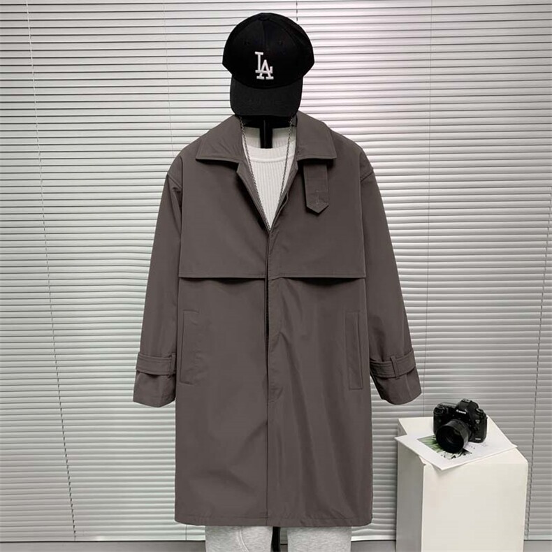 高品质简约时尚百搭宽松中长款风衣FY023-P128控178XZ402-2货足,男装风衣,星座402-2