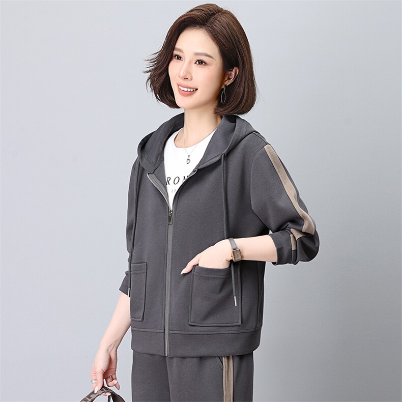 时尚减龄宽松型休闲口袋连帽上衣,女装短外套,依恋蒂丝