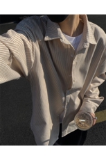 2025春季牛仔条纹长袖衬衫F6601特P45控68，男装衬衫，电商A309