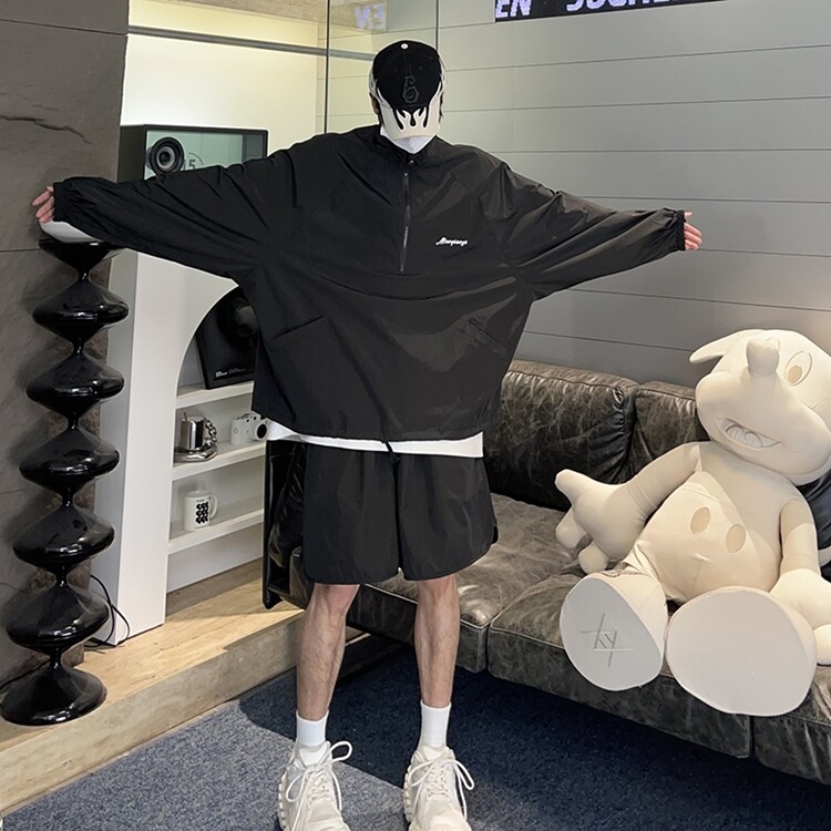 夏季薄款防晒衣五分短裤两件套装青少年户外休闲运动服TZ114p55,男装防晒衣,电商D315