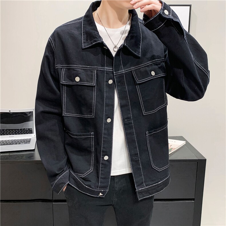 jk829-p70M-5XL砖墙ins牛仔夹克拉链破洞大码男日系CITYBOY,男装夹克,星座103A