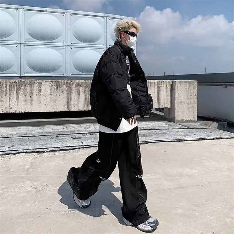 保暖小众立领棉衣棉服男金属高级感加厚棉袄痞帅潮牌外套冬季图片