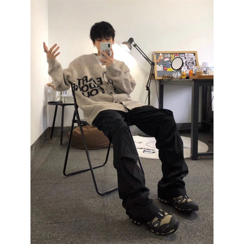 【有货】秋冬高级感慵懒风开衫毛衣男美式针织外套MY452HH-特P58,男装针织衫/毛衣,星座1007（原301D）