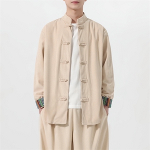 男士衬衫外套灯芯绒夹克盘扣立领风 XZ1512-2512-P55图片