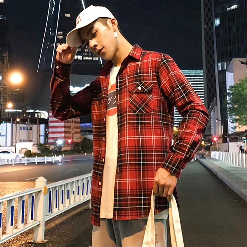 2021秋装宽松百搭衬衫网红风男女情侣衬衫港风长袖衬衣C715-P35,男装衬衫,电商A128