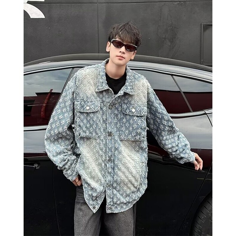 新款小众设计感印花复古牛仔外套SN2108-P68,男装夹克,星座1109-3