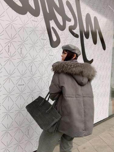 大毛领派克服SML，女装，尚映