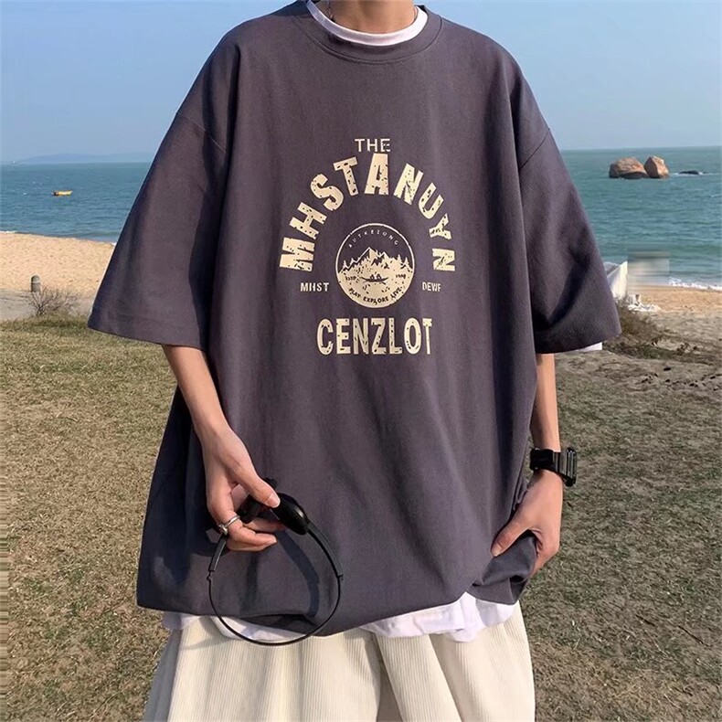 男圆领T恤宽松短袖T177P28图片