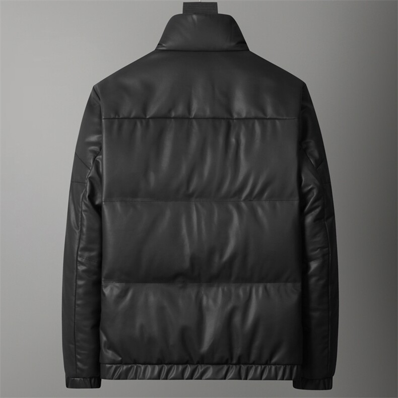 秋冬新款真皮羽绒服男绵羊皮鹅绒皮夹克加厚外套韩版皮衣P480,男装夹克,电商B360A（原721A）