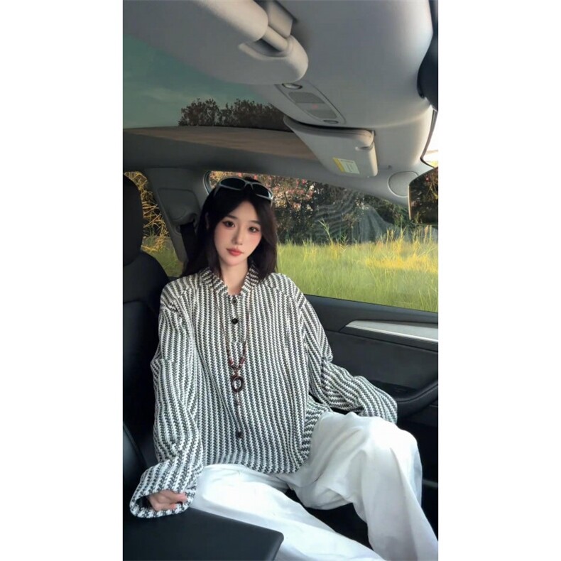 鱼骨纹亨利领长袖T恤男秋美式复古重磅卫衣千鸟格内搭情侣打底衫,男装T恤,星座506A