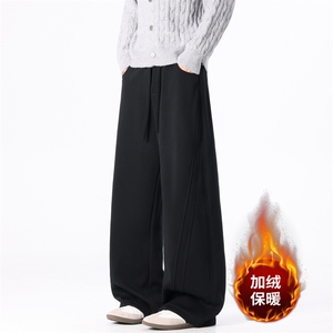 秋冬加绒休闲裤男宽松直筒裤弯刀裤K277-P45加绒P55 控78加绒控88图片