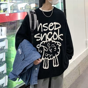 秋季套头休闲长袖文艺针织衫男青春流行ins毛衣圆领 M817-P37图片