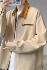 8XL-M春季水洗帆布短款夹克男生vintage美式复古工装外套JK003P98，男装夹克，电商B312