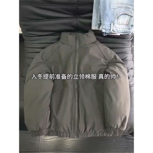 现货冬季美式休闲加厚雪山外套夹克立领纯色三防户外工装棉服图片