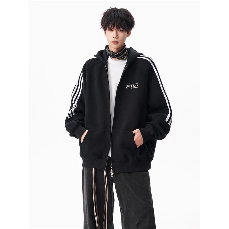 重磅连帽开衫卫衣男早秋季新款宽松休闲高街拉炼百搭外套WY016，女装短外套，星座516A