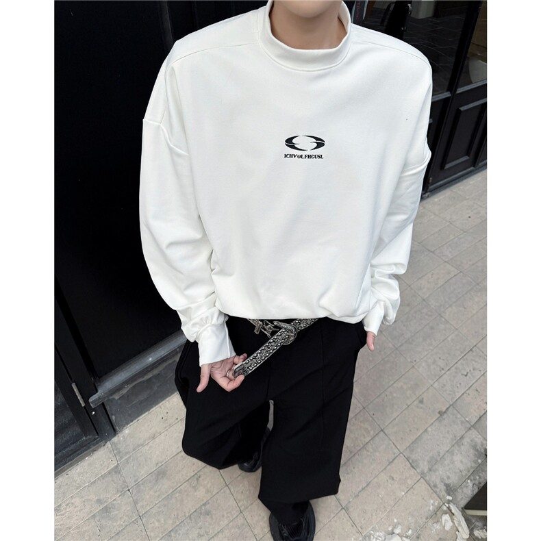 秋季德绒半高领长袖T恤男休闲cleanfit宽松打底衫卫衣WB542-P39，男装T恤，星座412-3