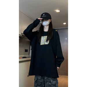 自家图现货 纯棉情侣宽松圆领刺绣风卫衣T恤男女WY18-特P35控58图片