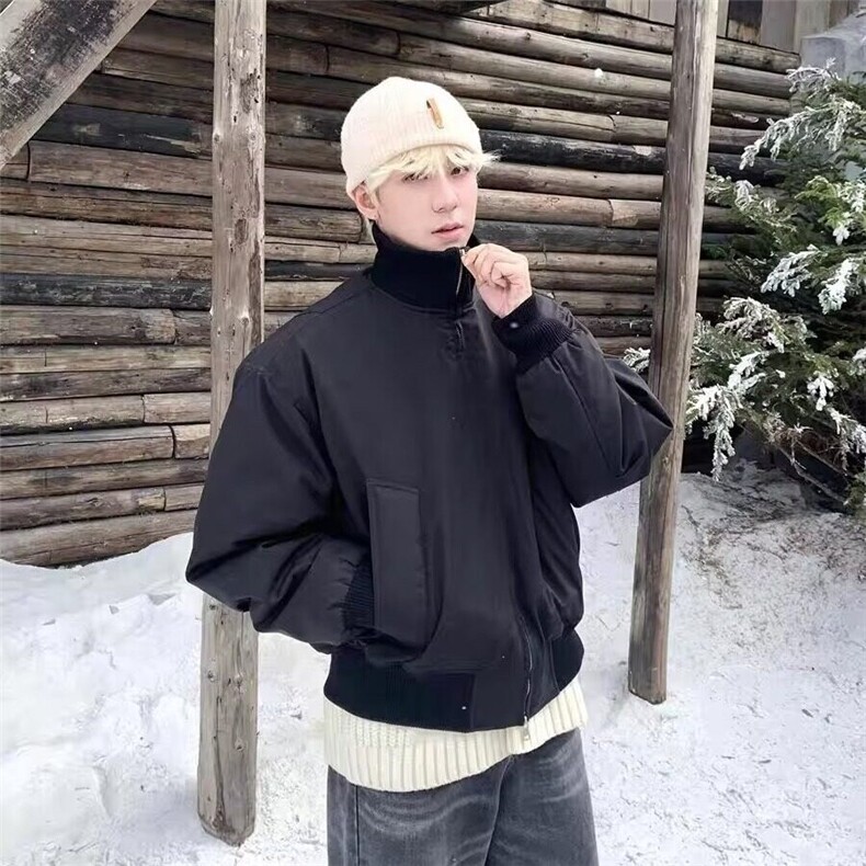 立领棉服男韩版潮流高街痞帅休闲百搭面包服廓形飞行员高级感外套,男装夹克,星座506A