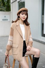 现货供应：双面羊绒拼接针织毛衫袖外套M一XL，其它，拉思维加丝