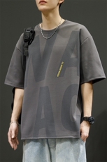 大量备货2023男夏季宽松休闲百搭T恤T6856小码P22大码P25，男装T恤，星座914