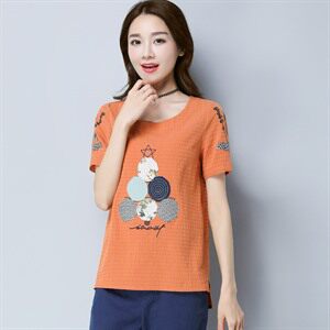 2021年夏季 短袖 宽松 常规 圆领 甜美 T恤 时尚 气质 简约 优雅 韩版 百搭 街头,女装T恤,丽影随形