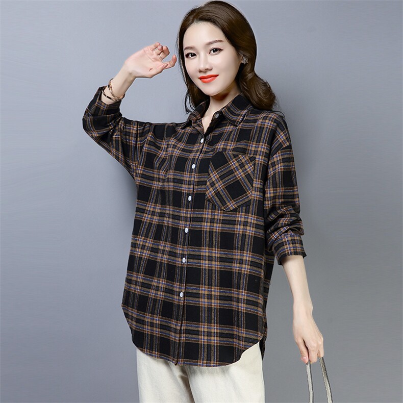 春季2021新款百搭简约纯色气质休闲个性衬衫格子,女装衬衫,小林双子