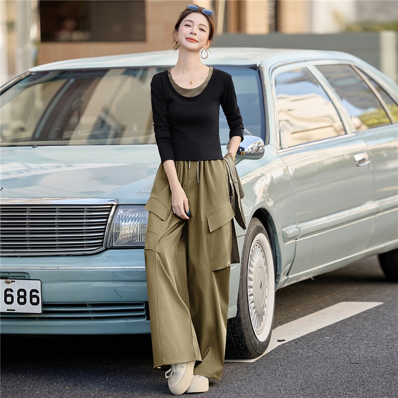 2025秋装新款时尚披肩潮流宽松套装,女装套装/套裙,曼琳思菲