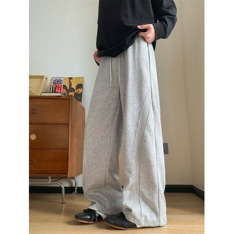 休闲裤男女韩版潮流宽松帅气直筒2025秋冬ins长裤K6759-P30，男装休闲裤，星座412-3