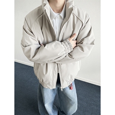 现货美式高街休闲夹克冬季三防立领纯色户外工装加厚棉服外套，男装夹克，电商A486
