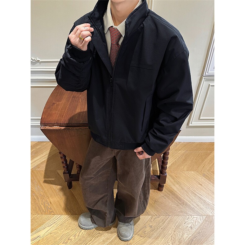 男生宽肩棉衣纯色百搭加厚保暖外套加棉夹克立领棉服MF3665-特P62,男装夹克,电商B295
