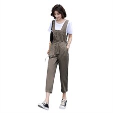 2025新款减龄洋气时尚背带裤女秋宽松显瘦休闲裤小个子，女装牛仔裤，梦懿尔