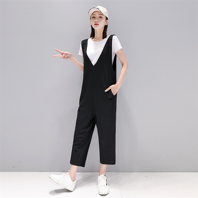 2021连体背带裤女套装休闲减龄洋气夏季新款小个子两件套连身衣潮,女装套装/套裙,布衣桑