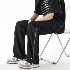 2026高街冰丝拉链工装裤男抽绳潮流裤男拖地直筒长裤SK77042P55控，男装工装外套，星座227-7