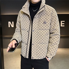贴标花纹立领皮羽绒服男休闲保暖上衣外套A329-9961-P215，男装羽绒服，电商A329