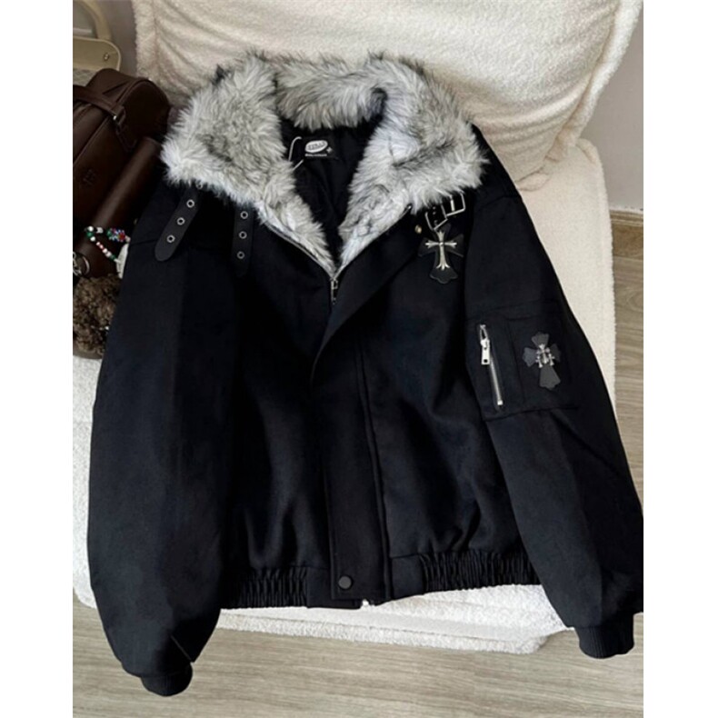 美式座山雕毛领加厚棉服夹克男女冬季cleanfit工装外套MY112,男装夹克,星座1116A（原606A-3）