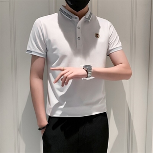 3038-P40短袖男夏季衫潮牌翻领网红男士t恤金牛精神小伙半袖图片