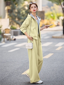 休闲风2026年春季两件套长袖长裤宽松两件套套裤女装运动休闲女图片
