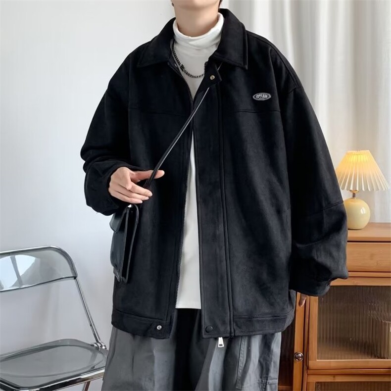 新款夹克男春秋美式复古hiphop潮牌外套ins宽松百搭上衣J6914-p69图片